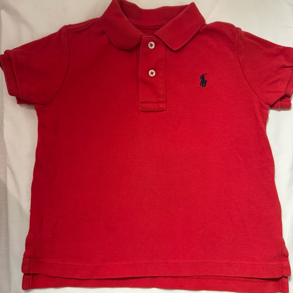 Ralph Lauren Red Polo Shirt with Navy Pony